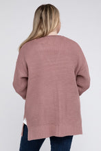 Load image into Gallery viewer, Plus Low Gauge Waffle Open Cardigan Sweater
