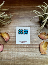 Load image into Gallery viewer, Zuni Stud Earrings – Turquoise &amp; Sterling Silver
