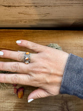 Load image into Gallery viewer, Band Ring - Size 7- spiny, Turquoise &amp; sterling silver
