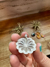 Load image into Gallery viewer, Large Concho Stud Earrings – Turquoise &amp; Sterling Silver
