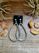 Load image into Gallery viewer, Kingman Turquoise Teardrop Dangle Earrings – Sterling Silver
