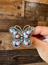 Load image into Gallery viewer, Butterfly ring -size 7.5 - pink conch and sterling silver
