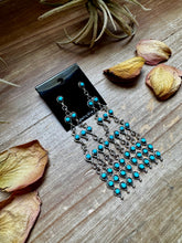Load image into Gallery viewer, Sterling Silver &amp; Kingman Turquoise Chandelier Earrings – Made in USA
