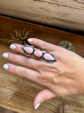Load image into Gallery viewer, Long Ring -adjustable - pink conch and sterling silver III
