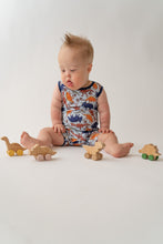 Load image into Gallery viewer, Blue Dino Shorty Tank Romper
