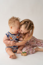 Load image into Gallery viewer, Blue Dino Shorty Tank Romper
