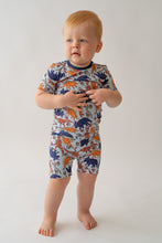 Load image into Gallery viewer, Blue Dino 2 piece shorty PJ&#39;s

