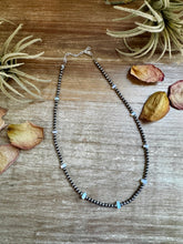 Load image into Gallery viewer, 15&quot; White Opal Necklace with Sterling Silver Pearls
