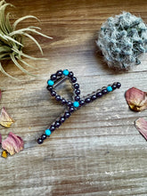 Load image into Gallery viewer, Turquoise and faux pearls Hair Clips - option 2
