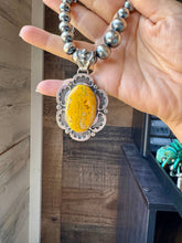 Load image into Gallery viewer, Bumblebee Jasper Pendant – Sterling Silver, Bright Yellow
