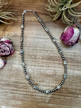 Load image into Gallery viewer, Azurite &amp; Sterling Silver Pearl Necklace – 5mm - 19"
