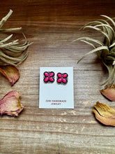 Load image into Gallery viewer, Zuni Stud Earrings – Pink Opal &amp; Sterling Silver
