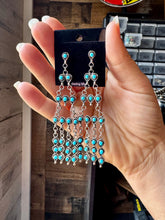 Load image into Gallery viewer, Sterling Silver &amp; Kingman Turquoise Chandelier Earrings – Made in USA
