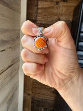 Load image into Gallery viewer, Small Round Spiny Oyster Pendant – Sterling Silver
