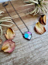 Load image into Gallery viewer, Cotton Candy Turquoise Bar Necklace – Freeform Shape – 18&quot; Sterling Chain – Tia Long, Navajo Handmade
