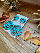 Load image into Gallery viewer, Big Cluster Dangle Earrings – Sleeping Beauty Turquoise &amp; Sterling Silver
