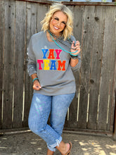 Load image into Gallery viewer, Sync Logic Yay Team Chenille Applique Sweatshirt

