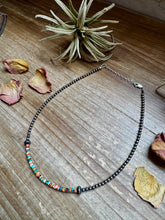 Load image into Gallery viewer, Sterling Silver Pearl Choker with Extra Spiny Oyster &amp; Turquoise Heishi
