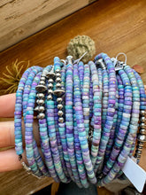Load image into Gallery viewer, Sterling Silver Pearls choker and Purple Dolomite Heishi
