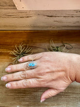 Load image into Gallery viewer, Golden Hills Turquoise Ring – Navajo Handmade by Virgil Chee, Size 8.5
