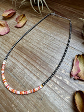 Load image into Gallery viewer, 15-Inch Spiny Oyster Heishi Necklace – Sterling Silver Pearls, Handmade
