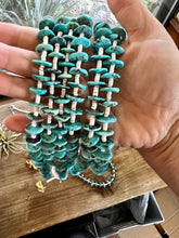 Load image into Gallery viewer, 26 inch long blue disk turquoise necklace
