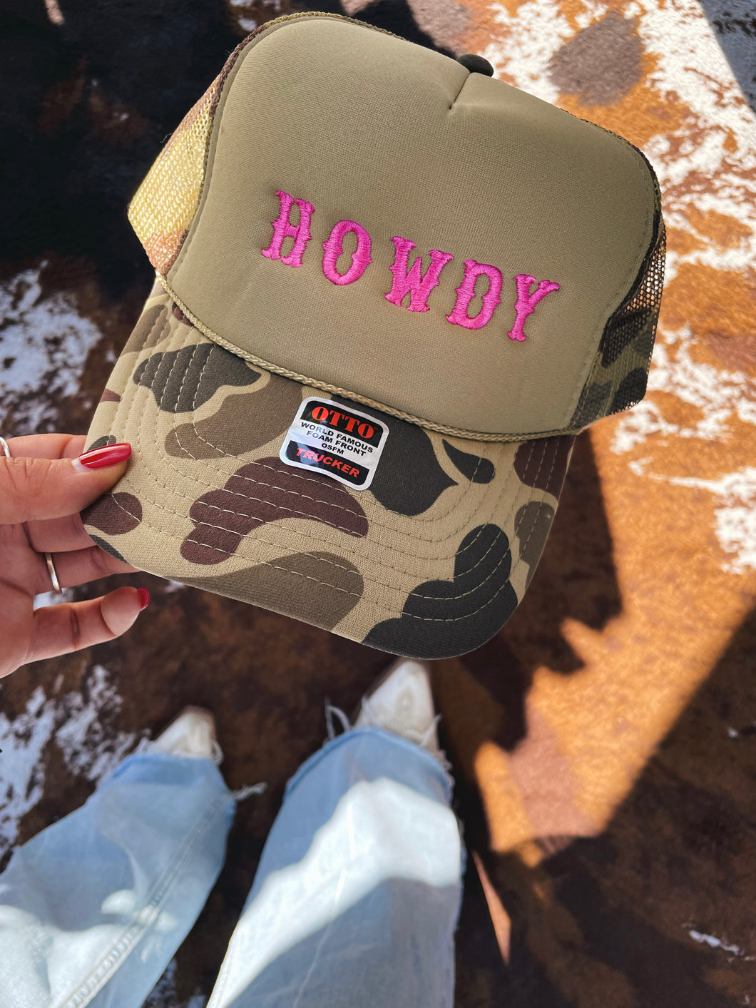 Camo Howdy Trucker Hat