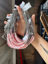 Load image into Gallery viewer, 15-Inch Pink Conch Heishi Necklace – Sterling Silver Pearls, Handmade
