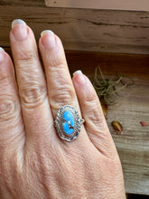 Load image into Gallery viewer, Golden Hills Turquoise Ring – Navajo Handmade by Virgil Chee, Size 8.5

