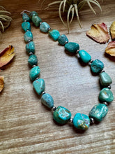 Load image into Gallery viewer, 18-Inch Turquoise Nugget Necklace with 4mm Sterling Silver Pearls
