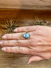 Load image into Gallery viewer, Delicate Golden Hills Turquoise Ring – Size 7.5, USA Made

