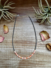 Load image into Gallery viewer, 15-Inch Spiny Oyster Heishi Necklace – Sterling Silver Pearls, Handmade
