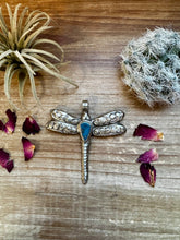 Load image into Gallery viewer, Dragon Fly pendant with turquoise
