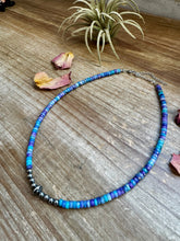 Load image into Gallery viewer, Sterling Silver Pearls choker and Purple Dolomite Heishi
