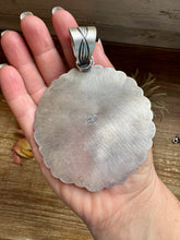 Load image into Gallery viewer, Orange Spiny Oyster &amp; Silver Coin Pendant – Signed by Gabby

