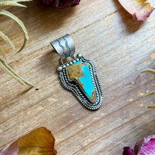Load image into Gallery viewer, Sterling Silver Kingman Turquoise Lightning Bolt Pendant – Made by Artist Shay Pfeiffer
