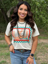 Load image into Gallery viewer, Checkered Lucky Horseshoes Tee
