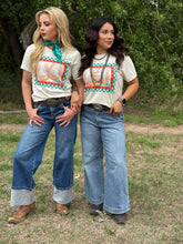 Load image into Gallery viewer, Checkered Lucky Horseshoes Tee
