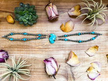 Load image into Gallery viewer, Sterling Silver &amp; Turquoise Choker – 13” + Extender – In-House Silversmithing – Real Turquoise &amp; Spiny Oyster Options

