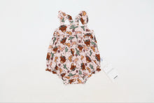 Load image into Gallery viewer, Pink Highland Cow bubble romper
