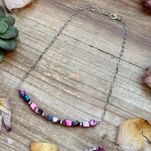 Load image into Gallery viewer, Pink Dyed Turquoise Necklace 16 inch
