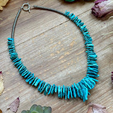 Load image into Gallery viewer, Blue Turquoise &amp; Silver Hematite Necklace – 18”
