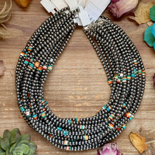Load image into Gallery viewer, Mixed Turquoise &amp; Spiny Oyster Heishi Necklace – 19”
