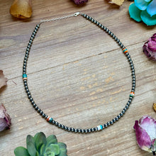 Load image into Gallery viewer, Mixed Turquoise &amp; Spiny Oyster Heishi Necklace – 19”
