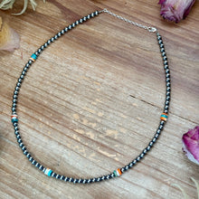Load image into Gallery viewer, Mixed Turquoise &amp; Spiny Oyster Heishi Necklace – 19”
