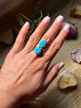 Load image into Gallery viewer, Kingman Turquoise Sterling Silver Ring – Size 7 &amp; 7.5
