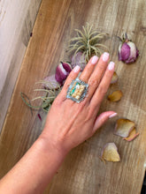 Load image into Gallery viewer, Ribbon Turquoise Sterling Silver Ring – Size 6.5 –  (Philbert Nez)
