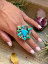 Load image into Gallery viewer, Mixed Mine Turquoise Sterling Silver Ring – Size 10
