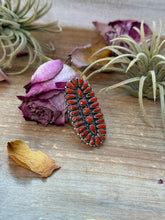 Load image into Gallery viewer, Red Coral Cluster Sterling Silver Ring – Size 9
