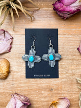 Load image into Gallery viewer, Sterling Silver Zia Dangle Earrings – Native Made by K. Billah
